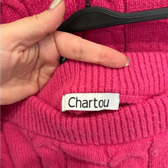 Pink Cable Knit Sweater Set - Picture 2 of 4